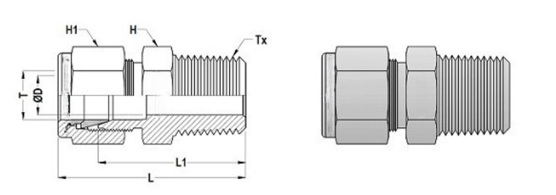 Male Connector Dimensions